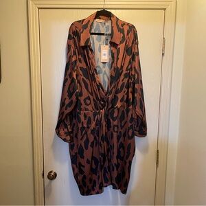 Leopard Print Shirt Dress Size 3X